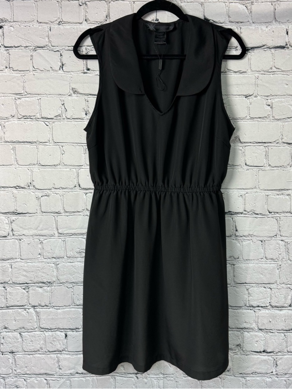Kardashian Kollection 2013 Black Sleeveless Peter Pan Collar Mini Dress Size XL